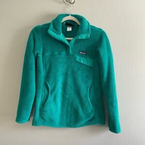 Patagonia Women's Size XS Teal Green Re-Tool Snap-T Fleece Pullover Jacket